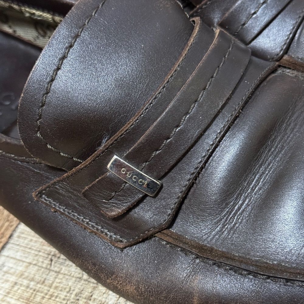 Gucci brown leather driving loafers size 41 - Picture 14 of 16